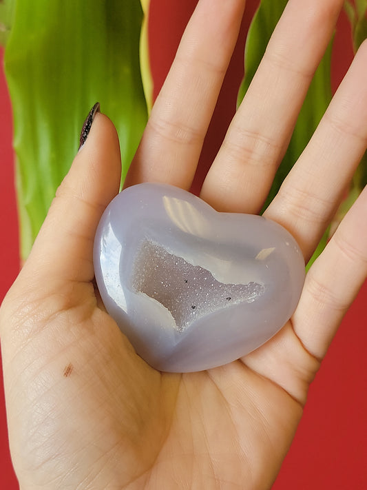 Amplified Druzy Agate Hearts