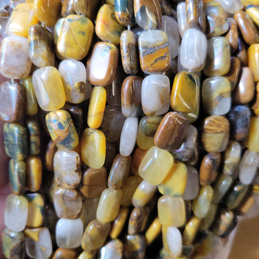 Rectangular African Green Opal Beads