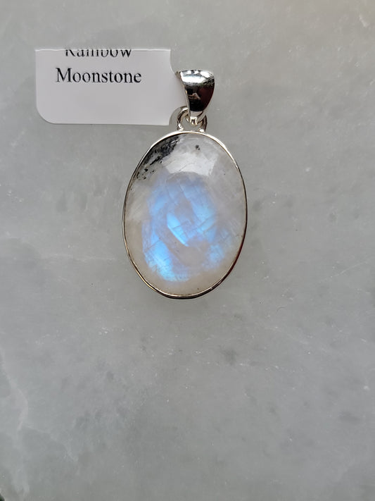 S.S. AAA Grade Rainbow Moonstone Pendants