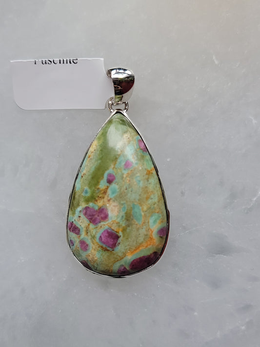 S.S. Ruby Fuschite Teardrop Pendants