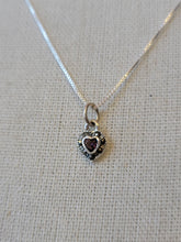 Load image into Gallery viewer, S.S. Amethyst and Marcasite Heart Necklaces
