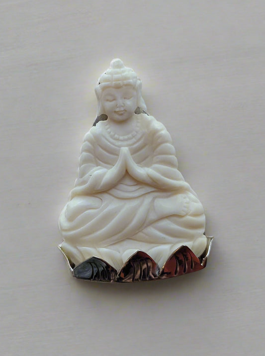 S.S. Hand Carved Buddha Bone Pendants