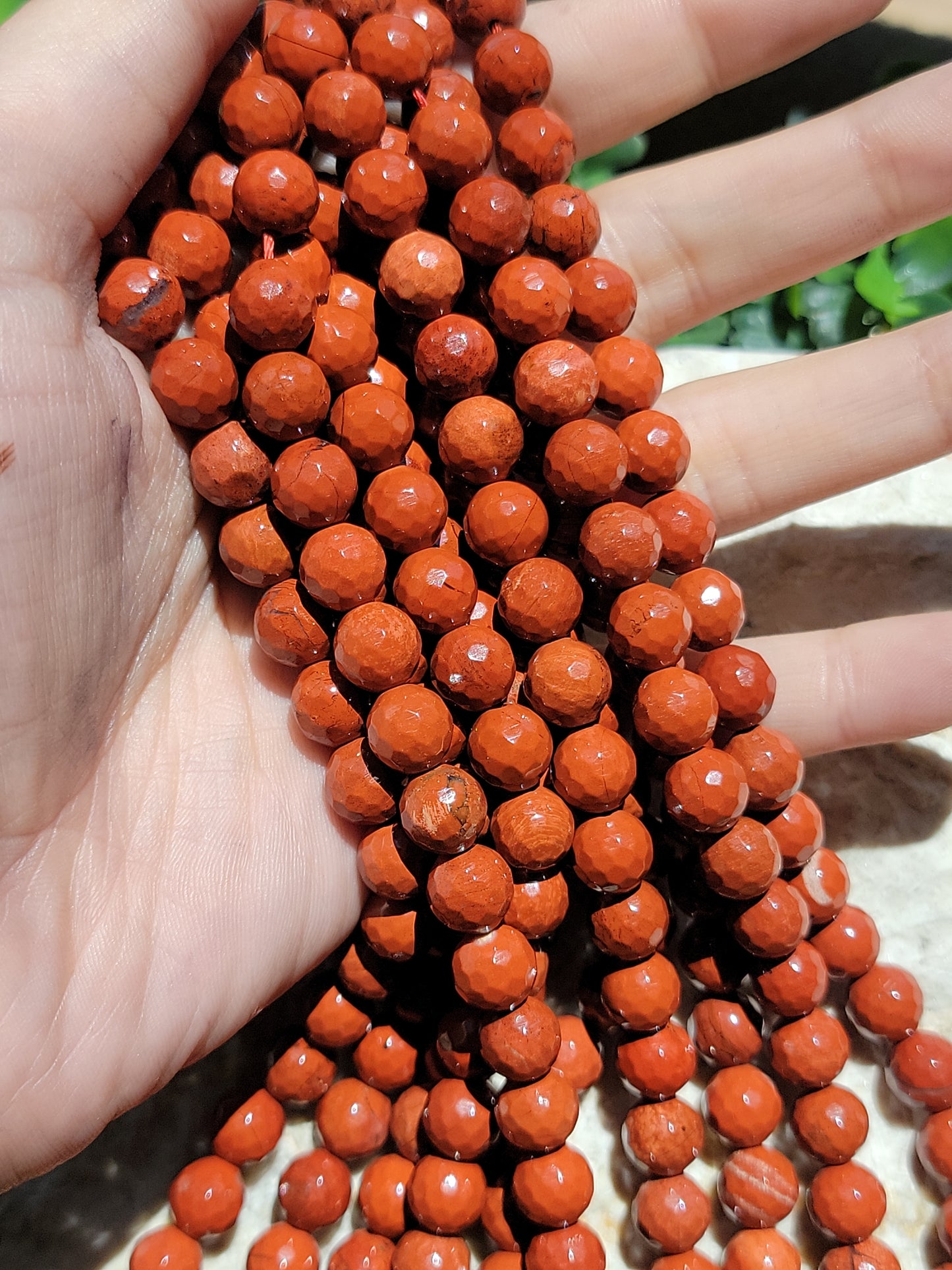 Faceted Red Jasper Beads