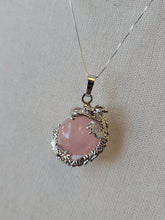 Load image into Gallery viewer, S.S. Rose Quartz Dragon Necklaces
