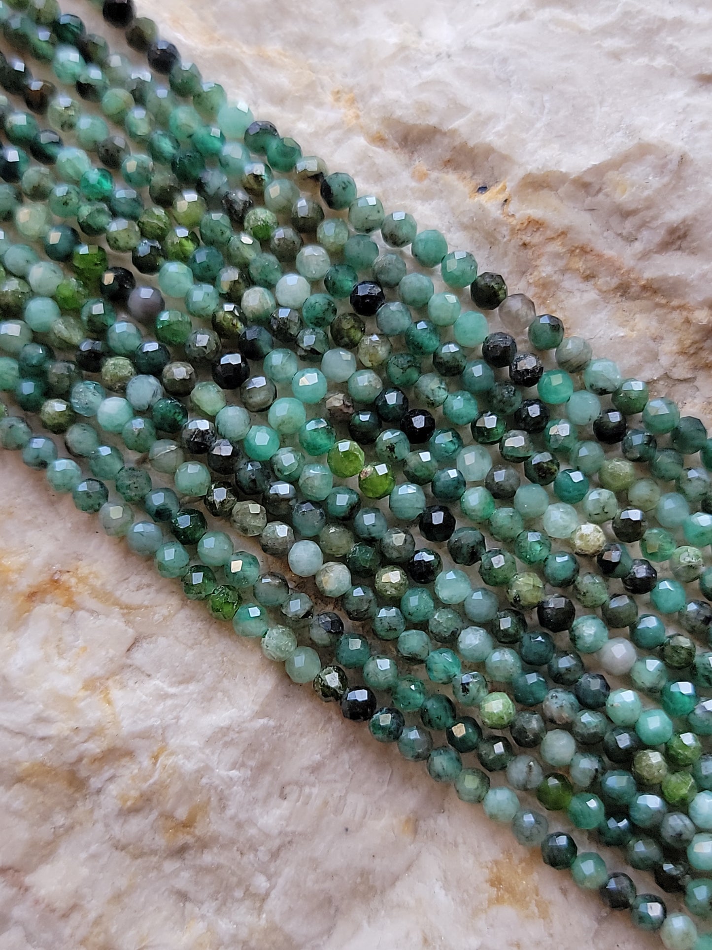 Crafting supplies such as emerald beads available at wholesale and retail prices, only at our crystal shop in San Diego!