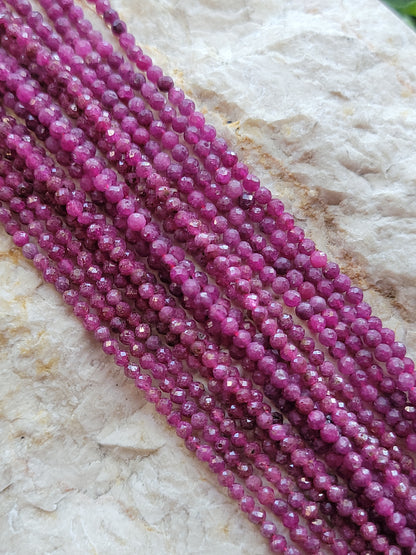 Faceted Ruby Beads