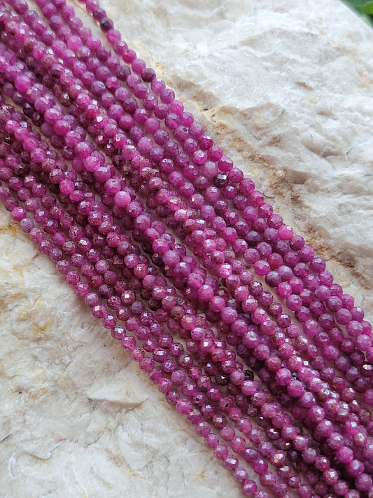 Faceted Ruby Beads