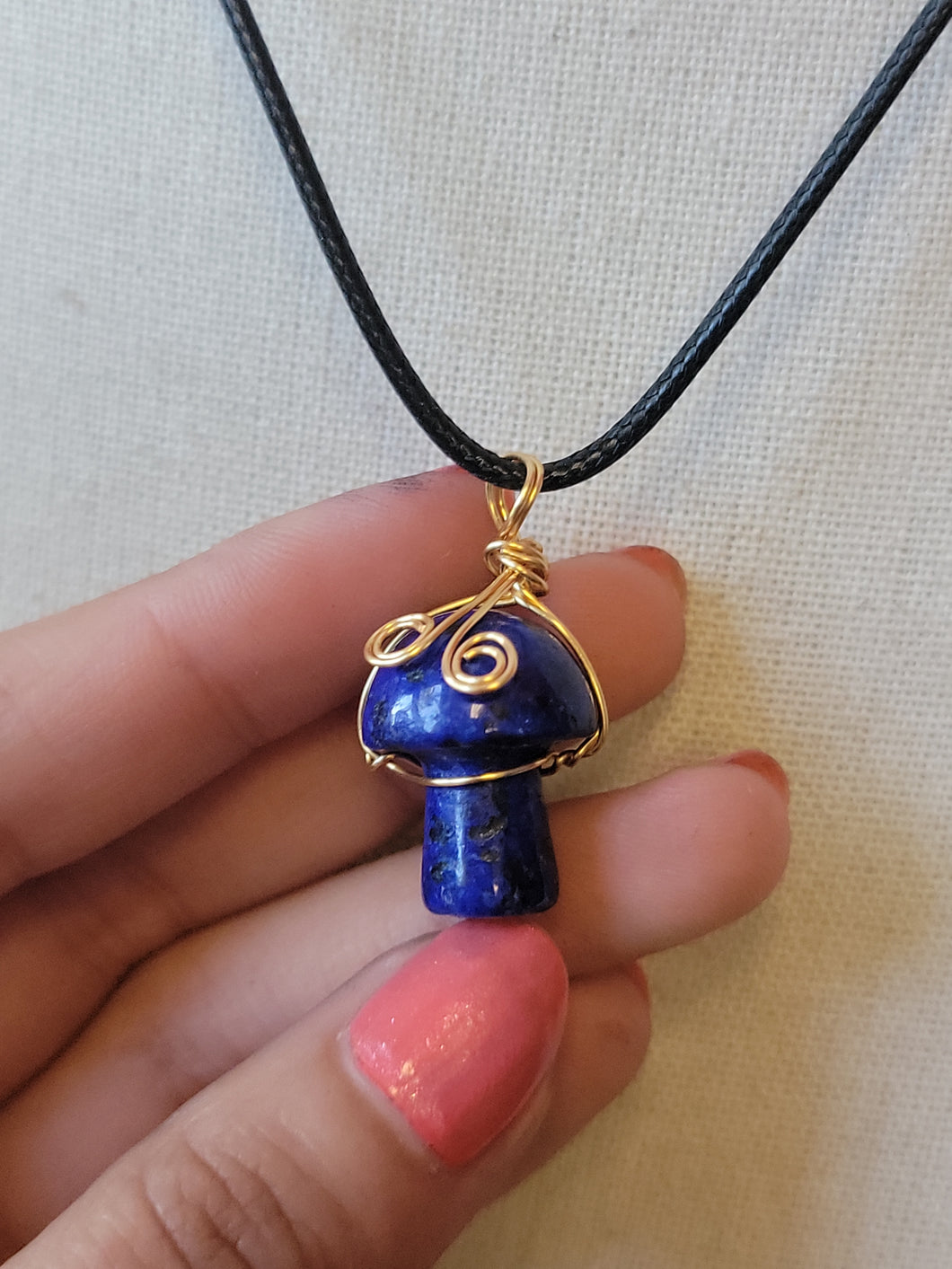 Lapis Lazuli Mushroom Necklaces