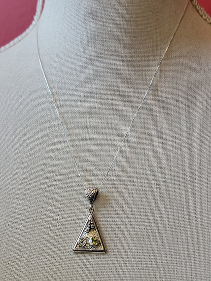 S.S. Peridot Triangle Necklaces