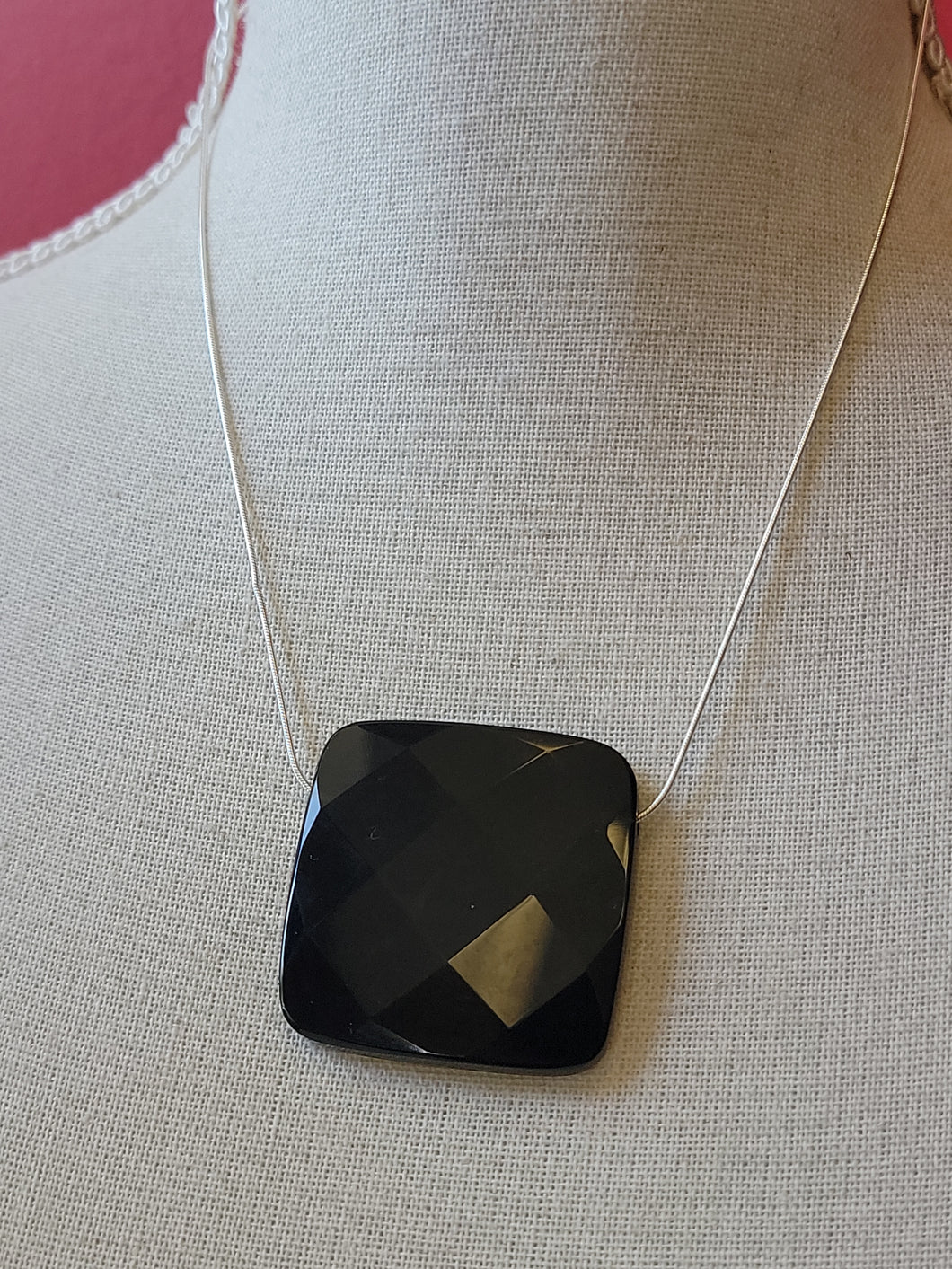 S.S. Faceted Black Onyx Necklaces