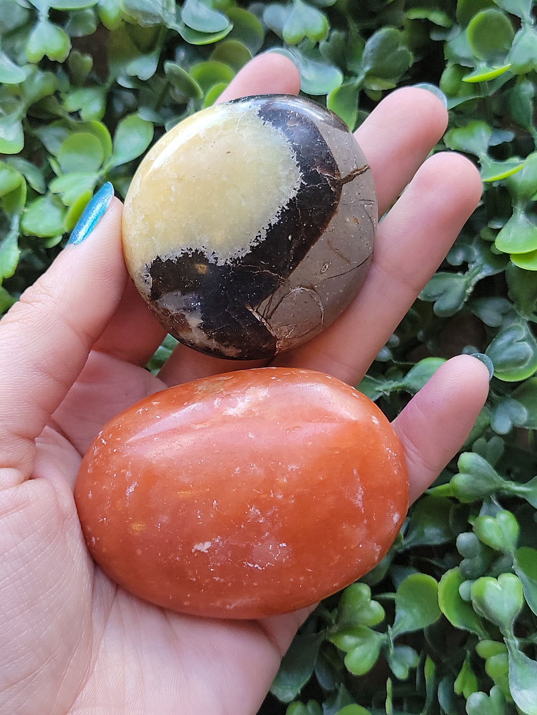 Septarian and Orange Calcite Palmstone Sets