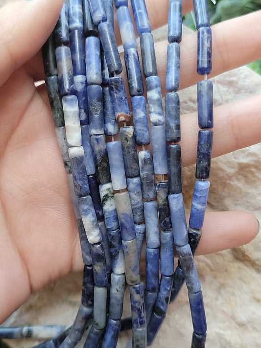 Crafting supplies such as sodalite tube beads available at wholesale and retail prices, only at our crystal shop in San Diego!