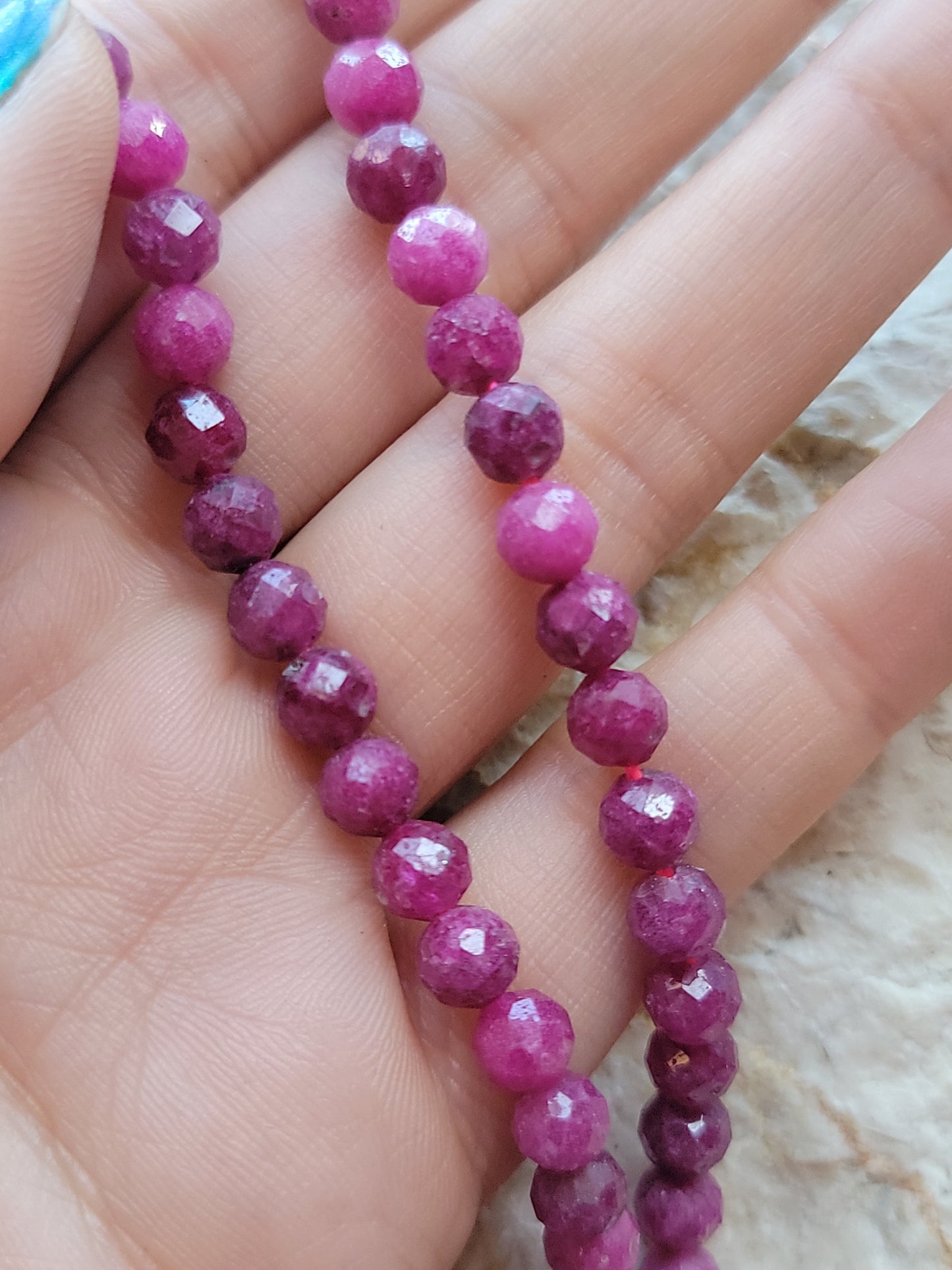 Faceted Ruby Beads