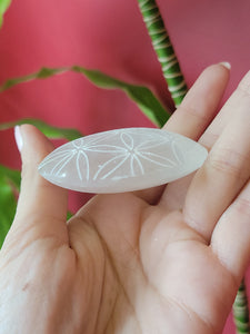 Selenite Flower of Life Palmstone