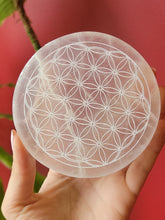 Load image into Gallery viewer, Selenite Flower of Life Discs
