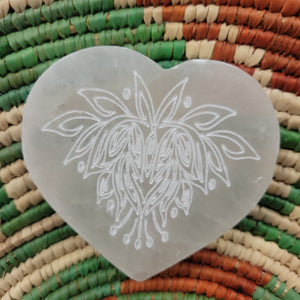 Selenite Heart Lotus Charging Plate