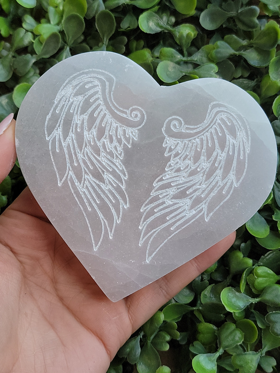 Angel Wing Selenite Heart