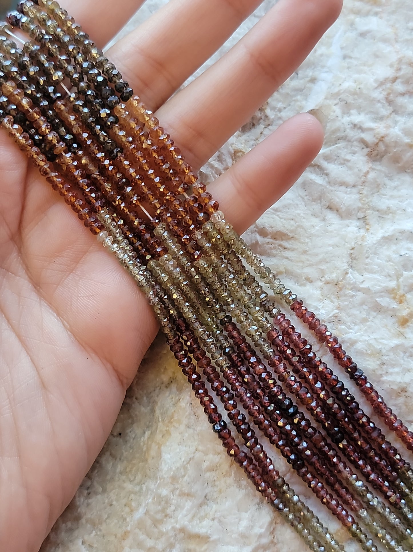 Faceted Multicolor Sapphire Rondelle Beads