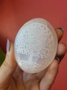 Selenite Tree of Life Palmstones