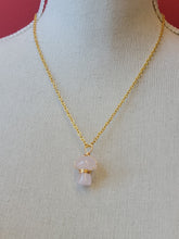 Load image into Gallery viewer, Rose Quartz Wire Wrapped Mushroom Necklaces
