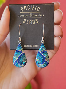 S.S. Swarovski Crystal Peacock Drop Earrings