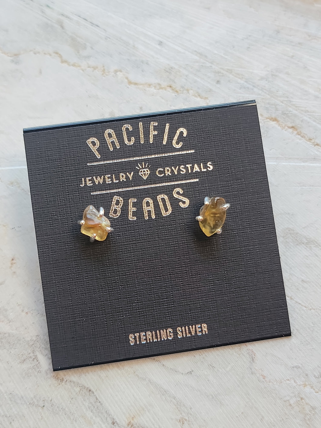 S.S. Raw Citrine Petite Stud Earrings