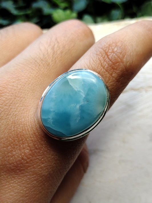 S.S. Oval Larimar Rings
