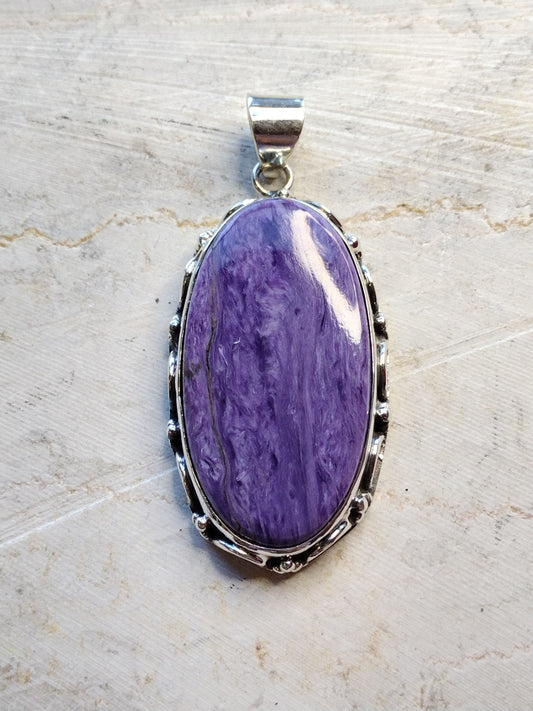 S.S. Charoite Oval Pendants