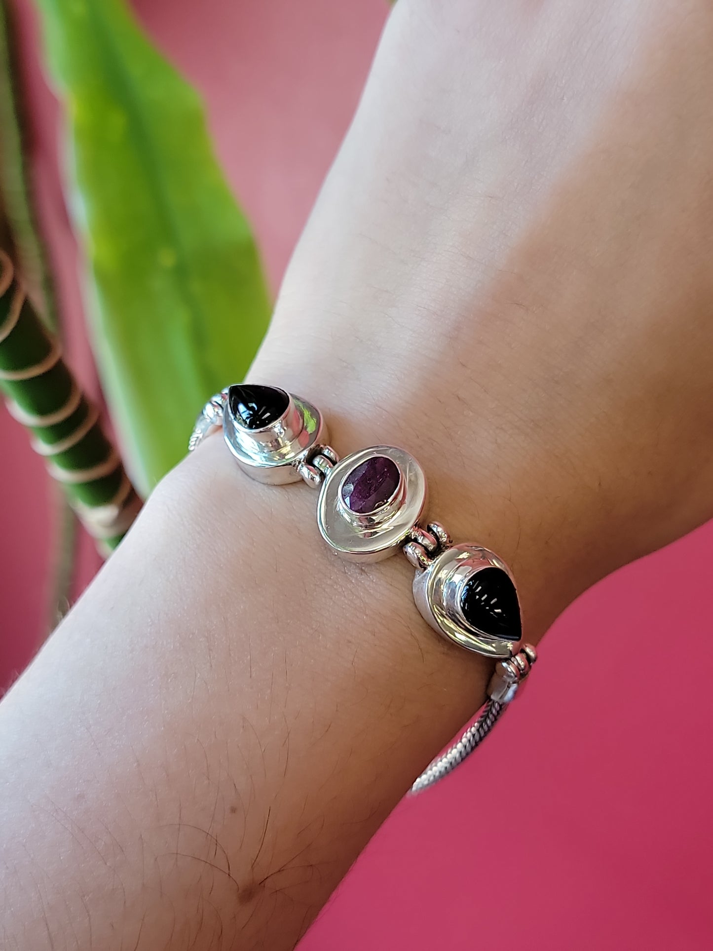 S.S. Ruby and Onyx Bracelets