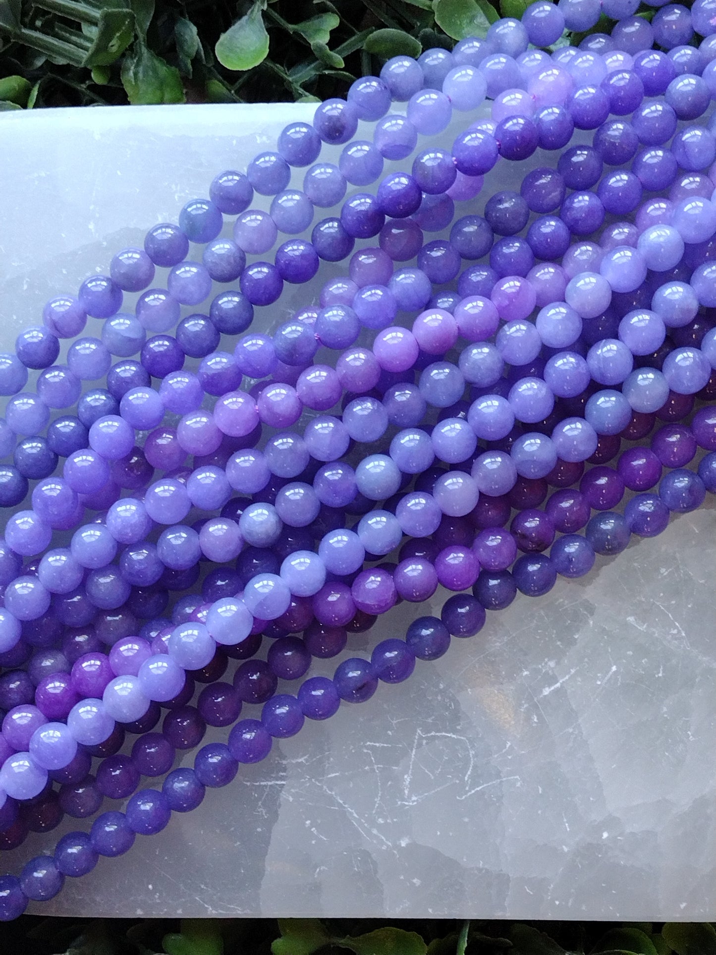 Purple Dyed Jade Beads