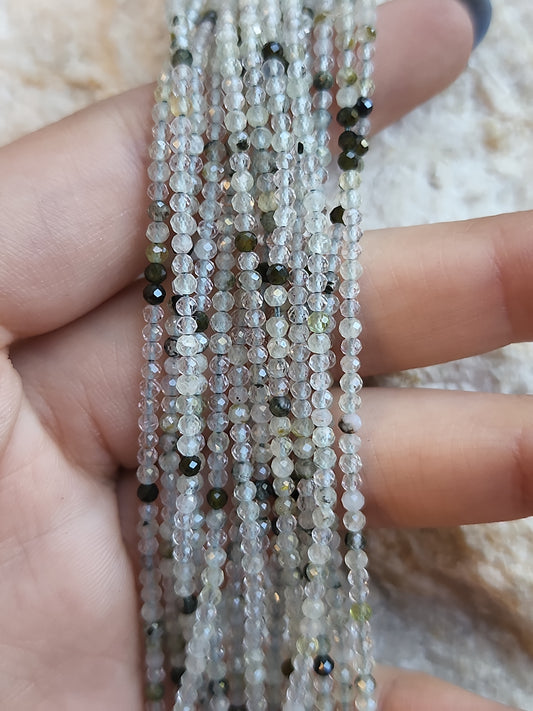 Faceted Dot Rutile Quartz Beads