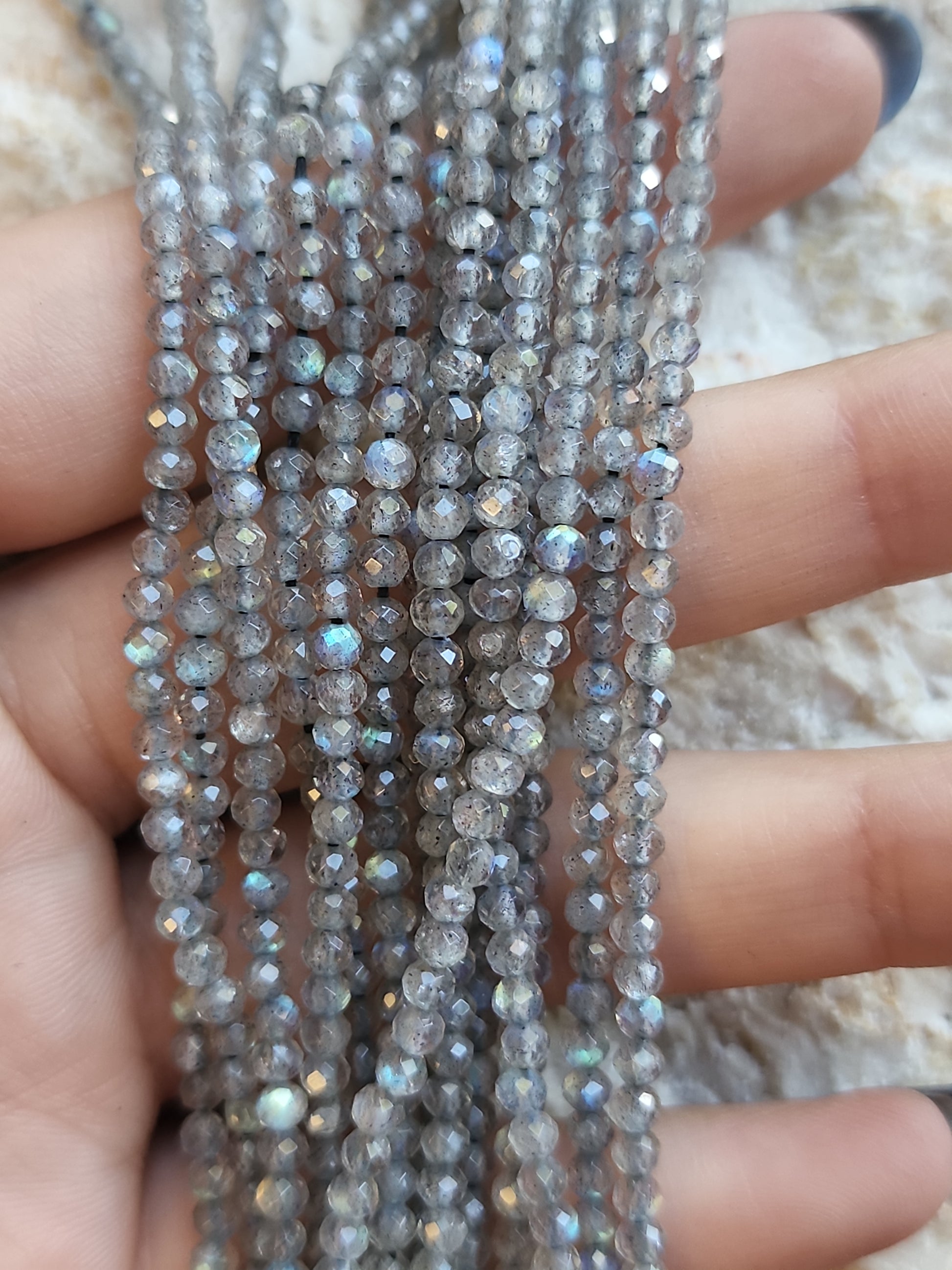 Crafting supplies such as labradorite beads available at wholesale and retail prices, only at our crystal shop in San Diego!