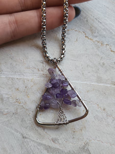 Amethyst Tree of Life Wire Wrapped Necklaces