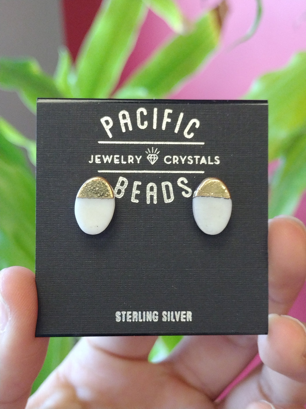 Special Value- S.S. Gold Dipped Mother of Pearl Stud Earrings