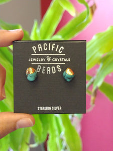 S.S. Raw Turquoise Stud Earrings