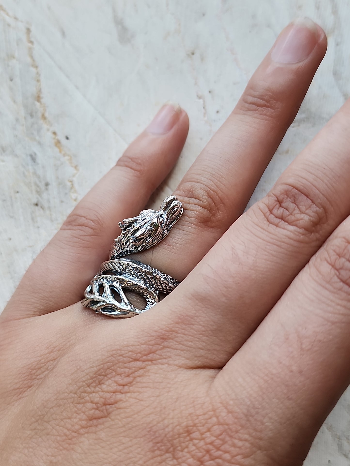 S.S. Adjustable Dragon Coiled Rings