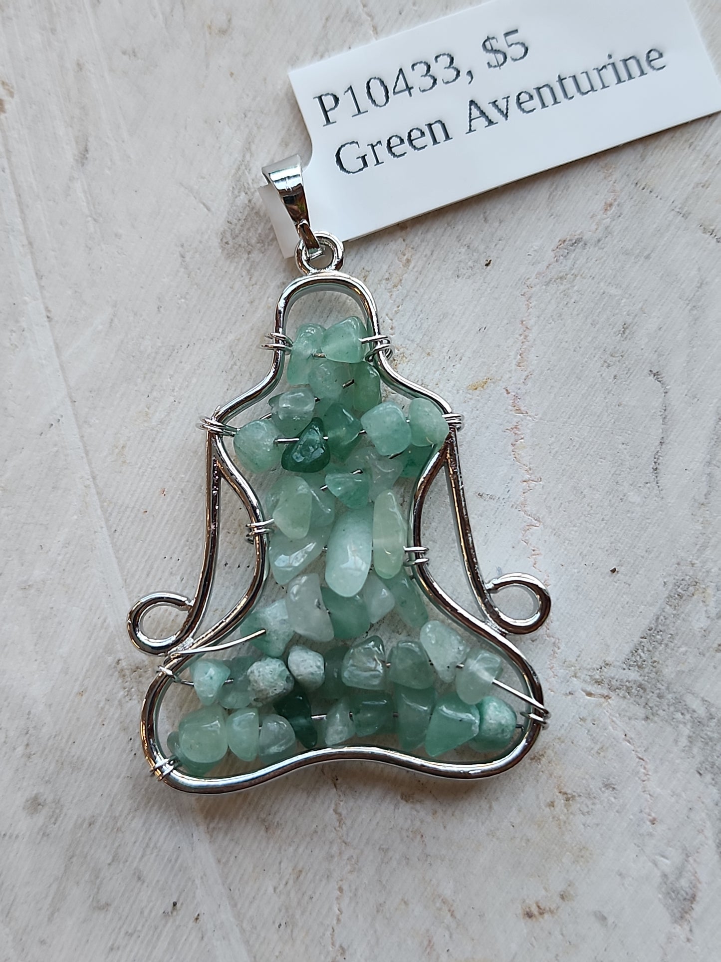 Green Aventurine Wire Wrapped Yoga Pendants