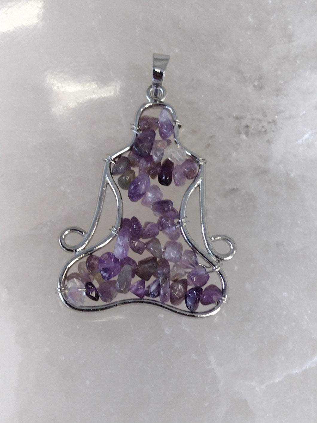 Amethyst Wire Wrapped Yoga Pendants