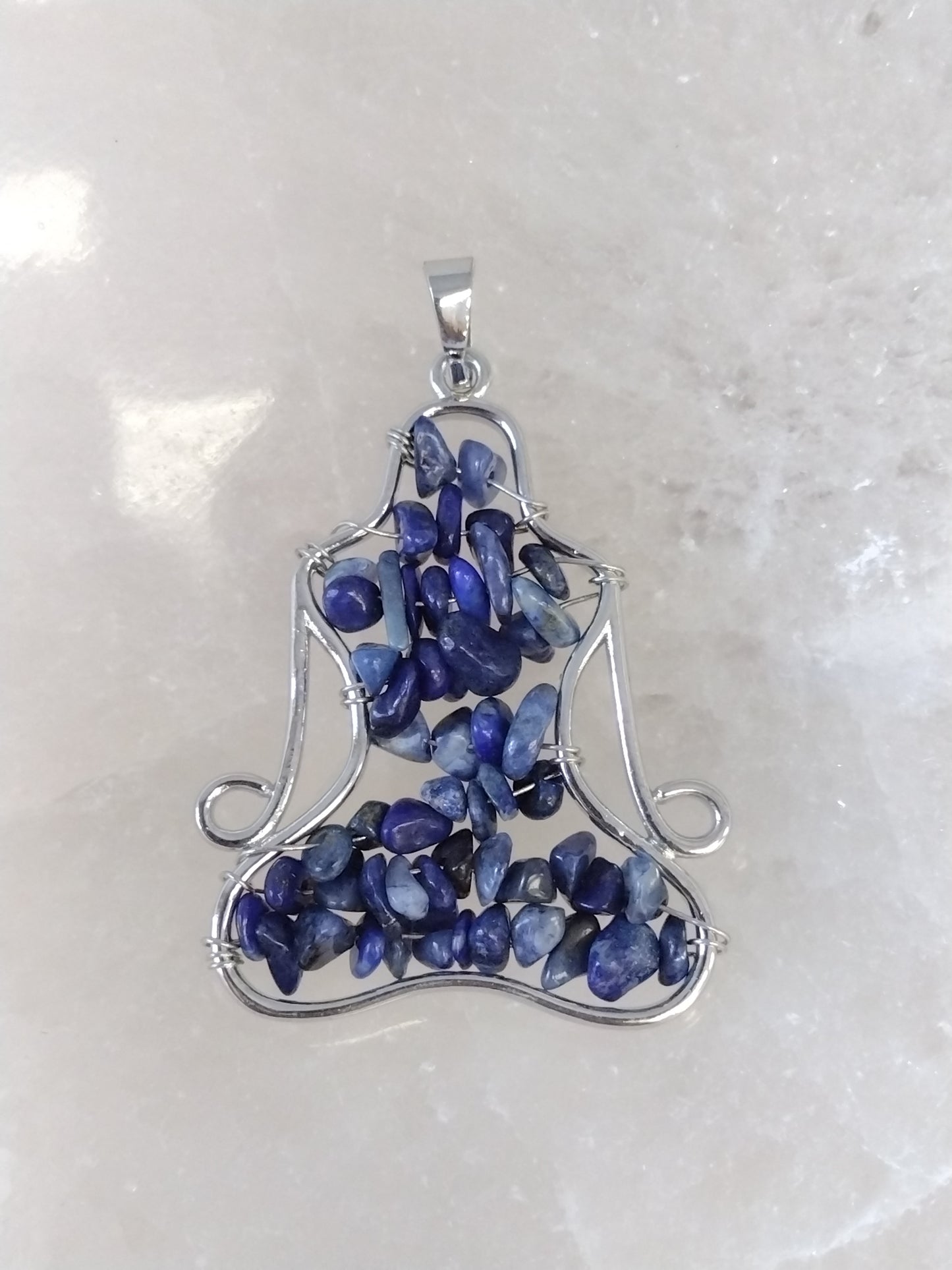 Lapis Lazuli Wire Wrapped Yoga Pendants