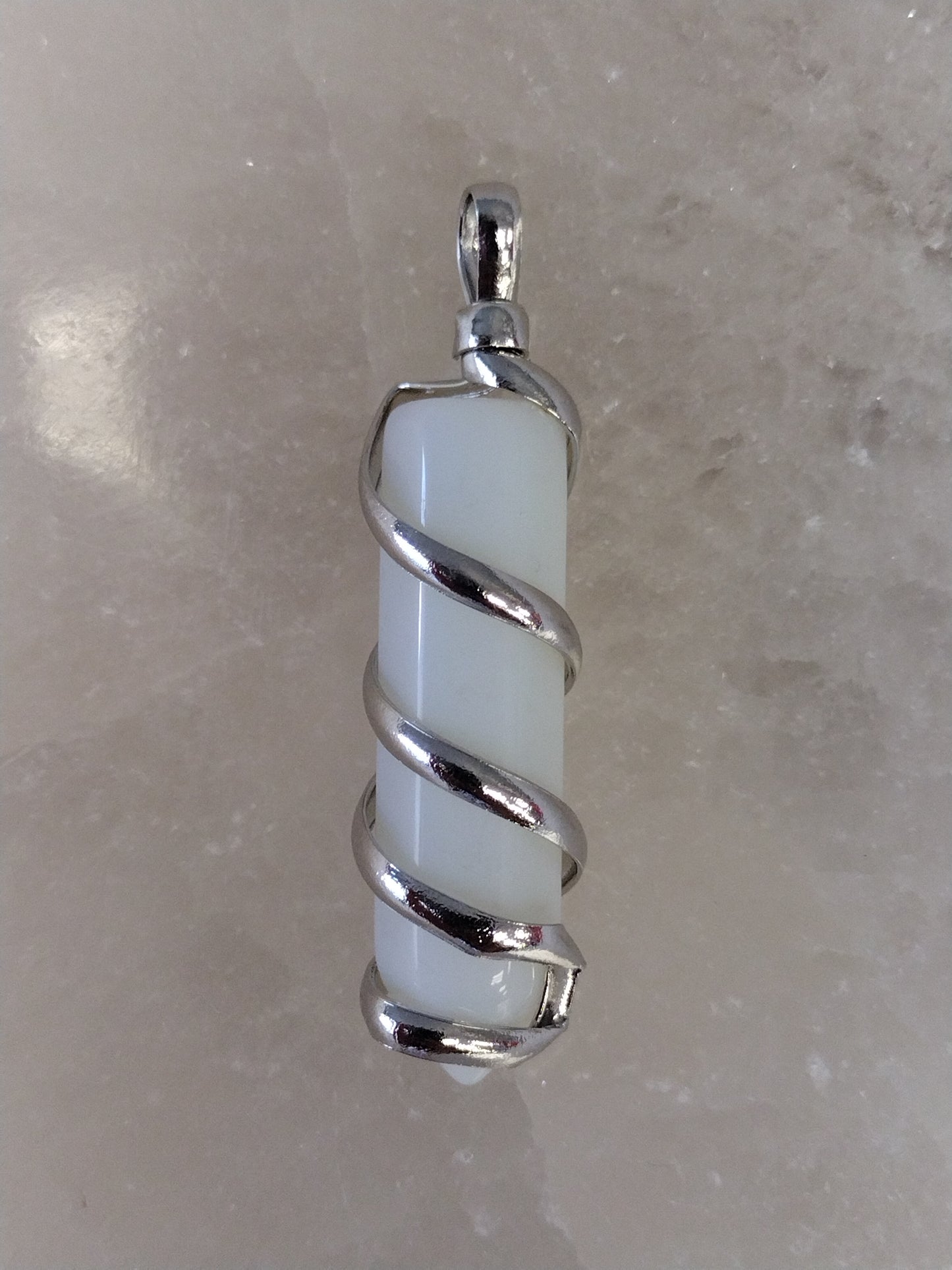 Opalite Spiral Point Pendants 1"