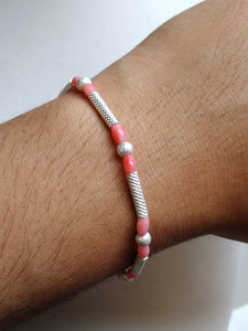 S.S. Pink Coral Stretch Bracelets