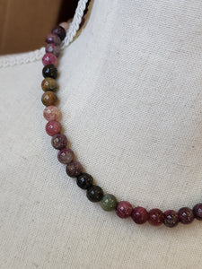 S.S. 8 mm Tourmaline Round Beaded Necklaces