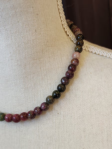 S.S. 8 mm Tourmaline Round Beaded Necklaces
