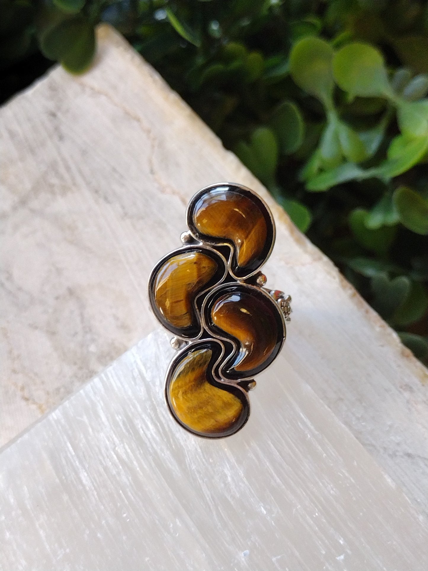 Shlomo Design tiger eye ring in sterling silver