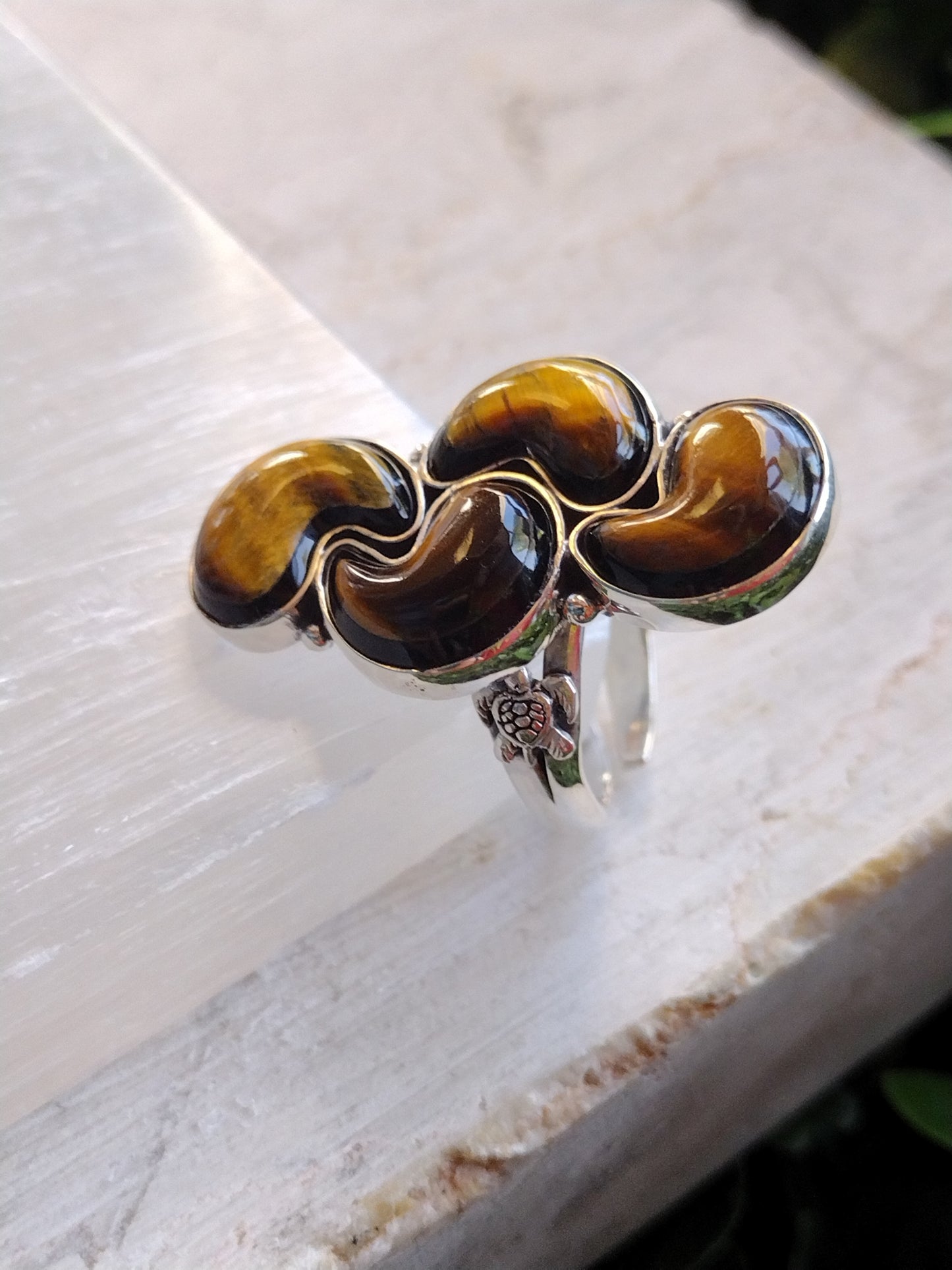 S.S. Shlomo Adjustable Tiger's Eye Rings