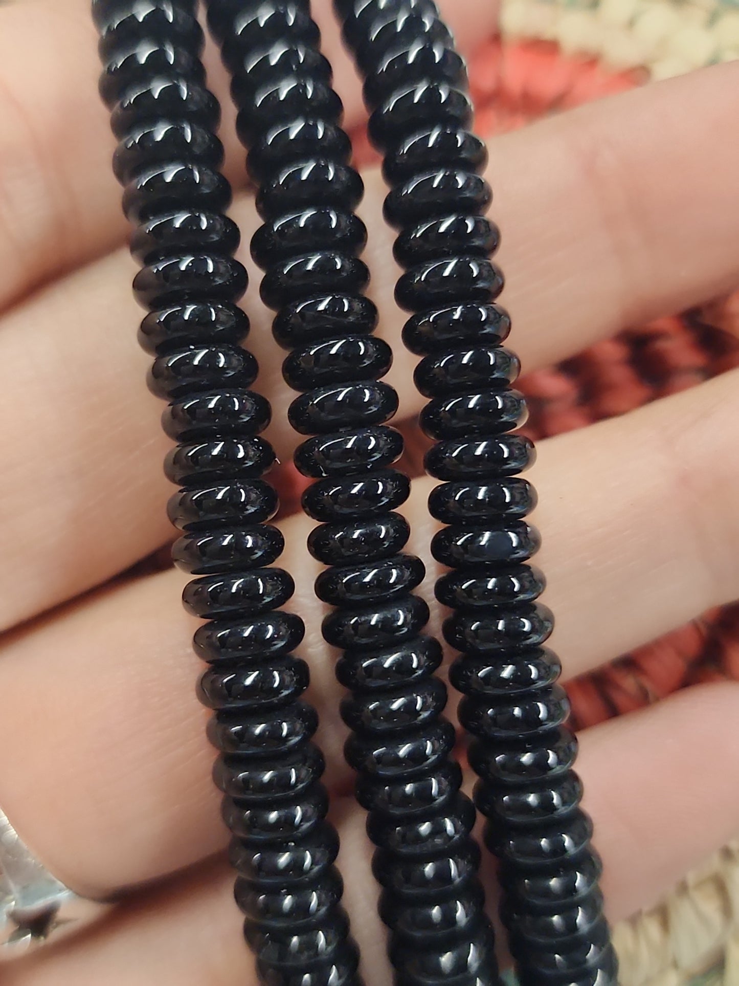 Black Onyx Rondelle Beads