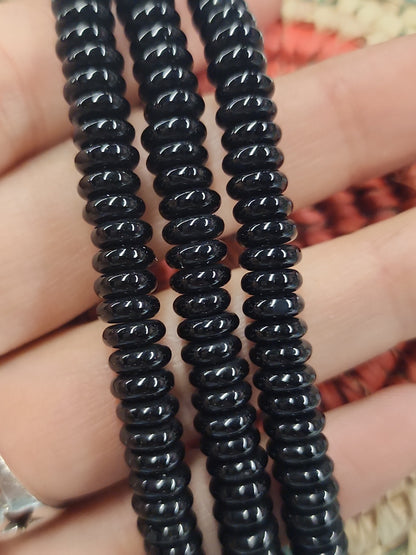 Black Onyx Rondelle Beads