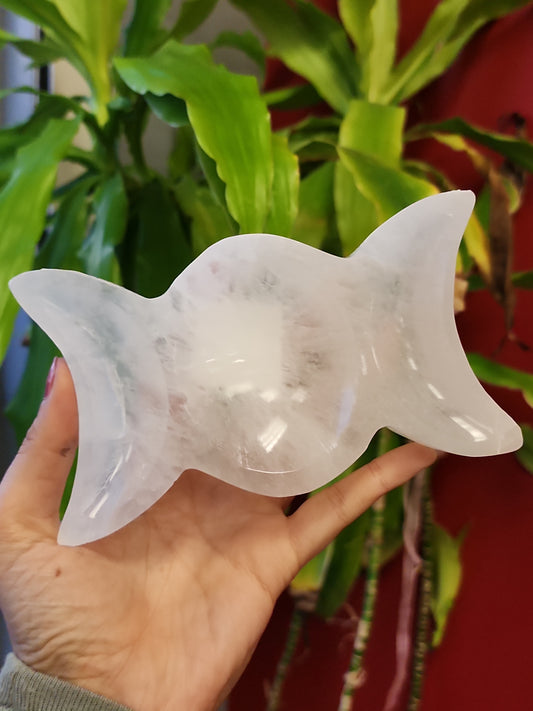 Triple Goddess Selenite Bowls