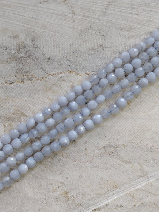 Crafting supplies such as blue lace agate beads available at wholesale and retail prices, only at our crystal shop in San Diego!