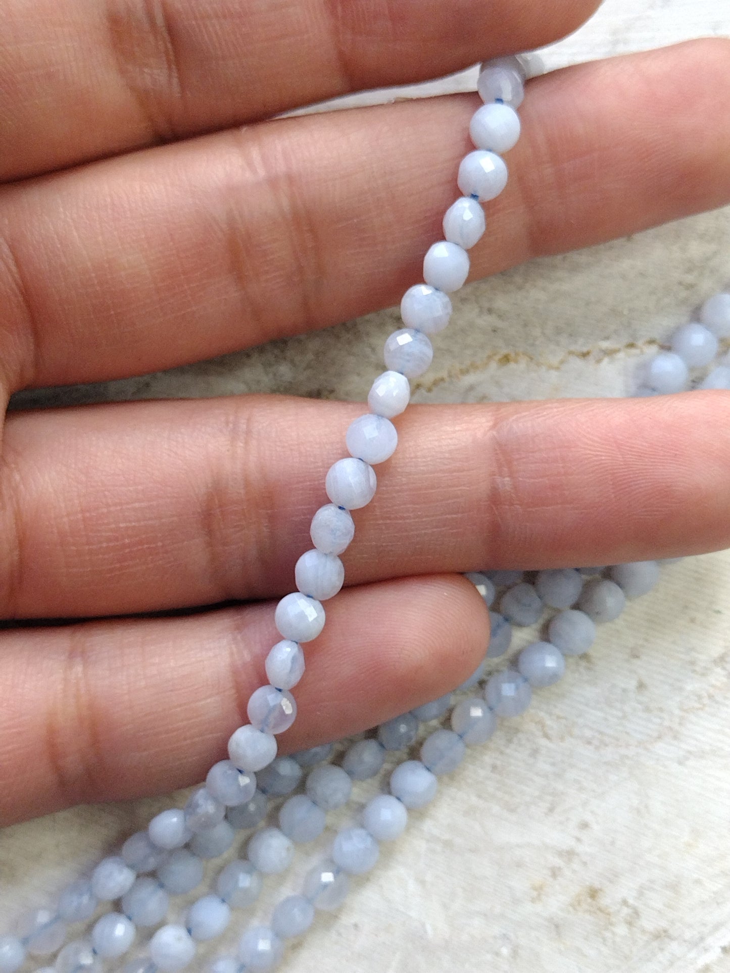 Faceted Blue Lace Agate Beads